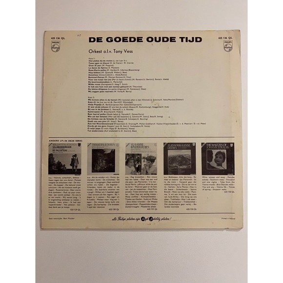 De Goede Oude Tijd LP Philips 625 136 Promo Record VG Tony Vess - Picture 2 of 7